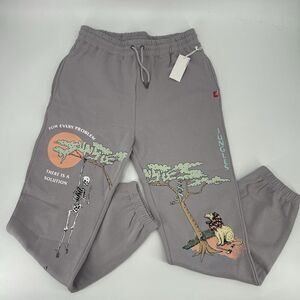Jungles For Every Problem Sweatpants Men's 2XL Gray Graphic Print Drawstring